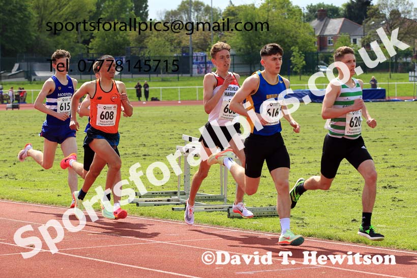 Mens Under-20s 1500 metres, 2023 North Eastern Track and Field Champs., Middlesbrough Sports Village, Middlesbrough. Photo: David T. Hewitson/Sports for All Pics